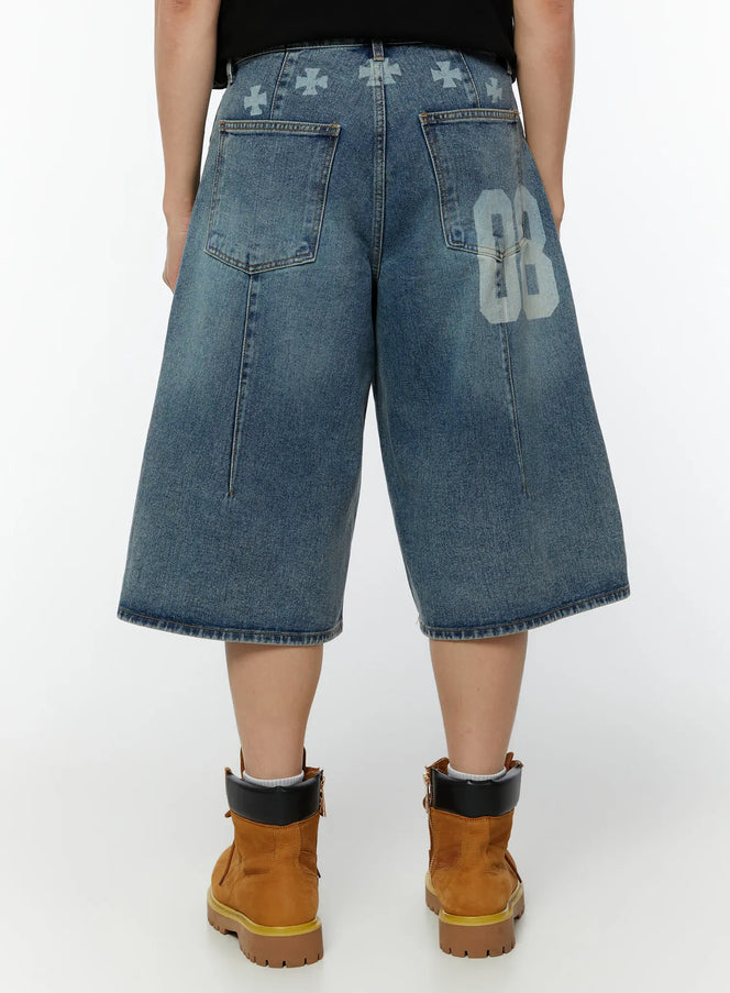 mens-loose-fit-jorts-iu515 / Blue