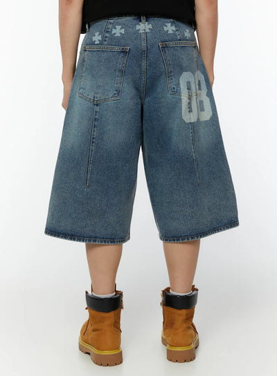 mens-loose-fit-jorts-iu515 / Blue