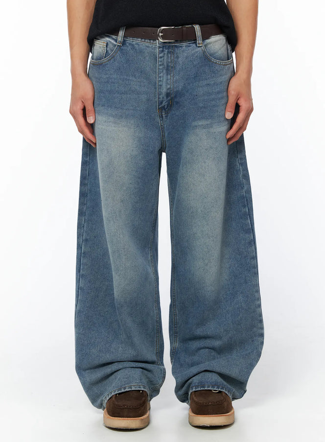 mens-abel-wide-leg-baggy-jeans-iy529 / Blue