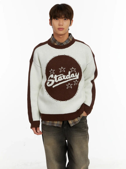 mens-graphic-knit-sweater-id523 / Brown