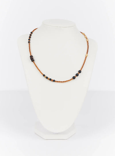 bead-necklace-if503 / Brown