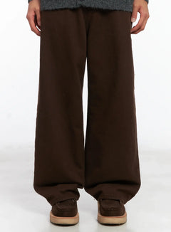 mens-brown-herringbone-wide-cotton-pants-id511 / Brown