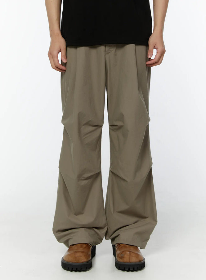 mens-parachute-pants-iu508 / Dark beige