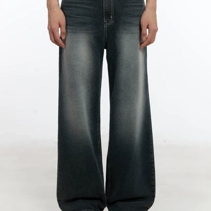 mens-loose-fit-straight-jeans-id502 / Dark blue