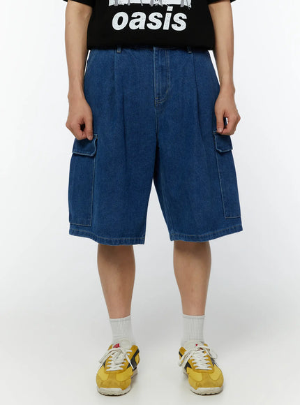 mens-relaxed-fit-cargo-shorts-iu515 / Dark blue