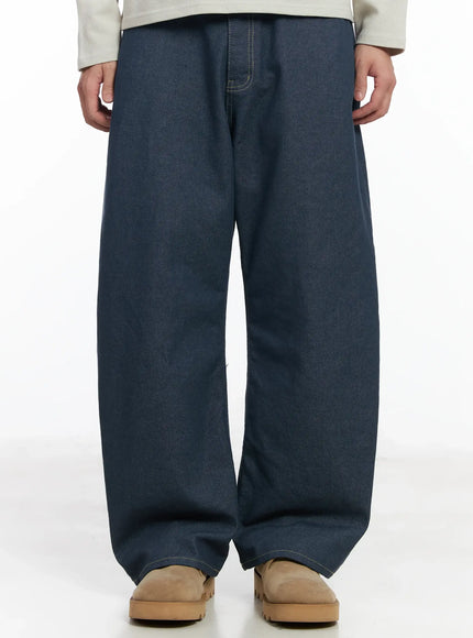 mens-no-fade-stitched-jeans-if516 / Dark blue