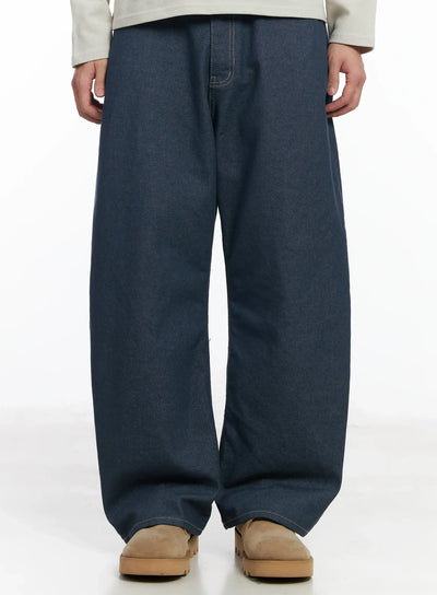 mens-no-fade-stitched-jeans-if516 / Dark blue