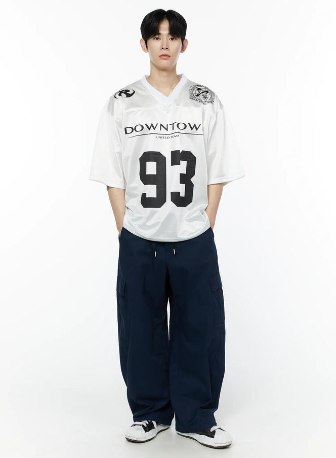 mens-wide-cargo-pants-dark-blue-iy506 / Dark blue