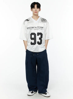 mens-wide-cargo-pants-dark-blue-iy506 / Dark blue