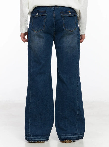 mens-vintage-flare-jeans-ia502 / Dark blue