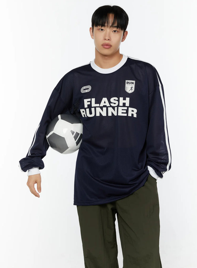 mens-athletic-long-sleeve-top-iu518 / Dark blue