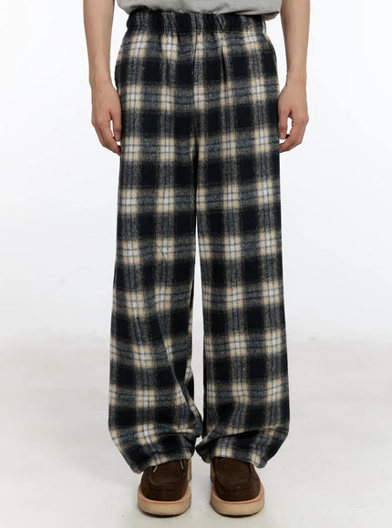 mens-plaid-wide-leg-pants-id502 / Dark blue