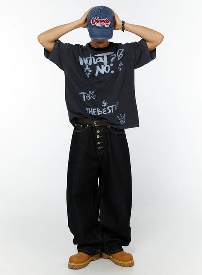 mens-graphic-striped-t-shirt-iy508 / Dark blue