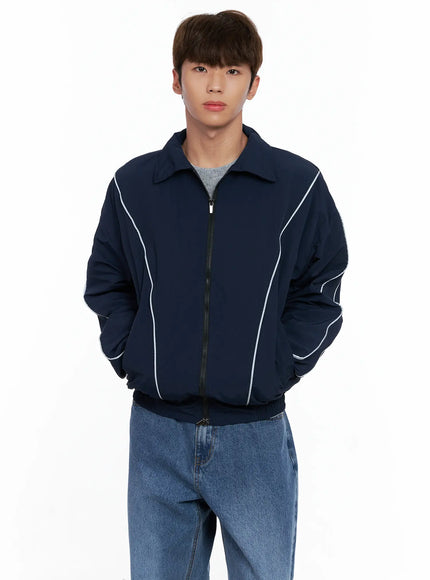 mens-contrast-track-jacket-io506 / Dark blue