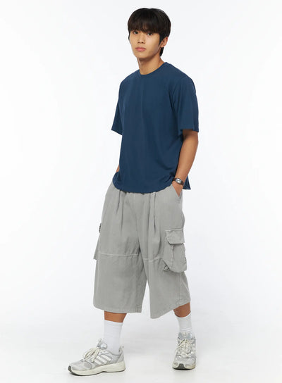 mens-basic-crew-neck-t-shirt-iu503 / Dark blue