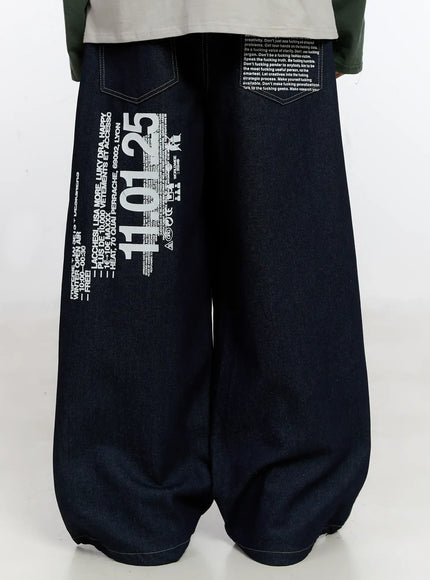 mens-graphic-jeans-dark-blue-is529 / Dark blue