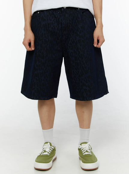 mens-graphic-print-bermuda-shorts-iu518 / Dark blue