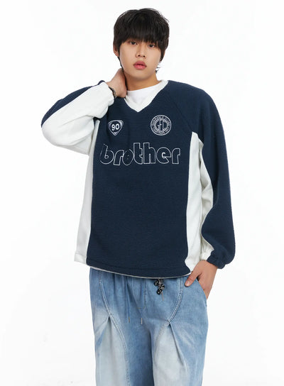 mens-cozy-logo-fleece-crewneck-ij512 / Dark blue