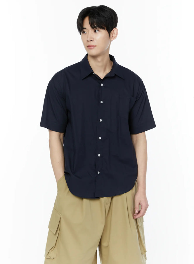 classic-button-up-shirt-ia530 / Dark blue