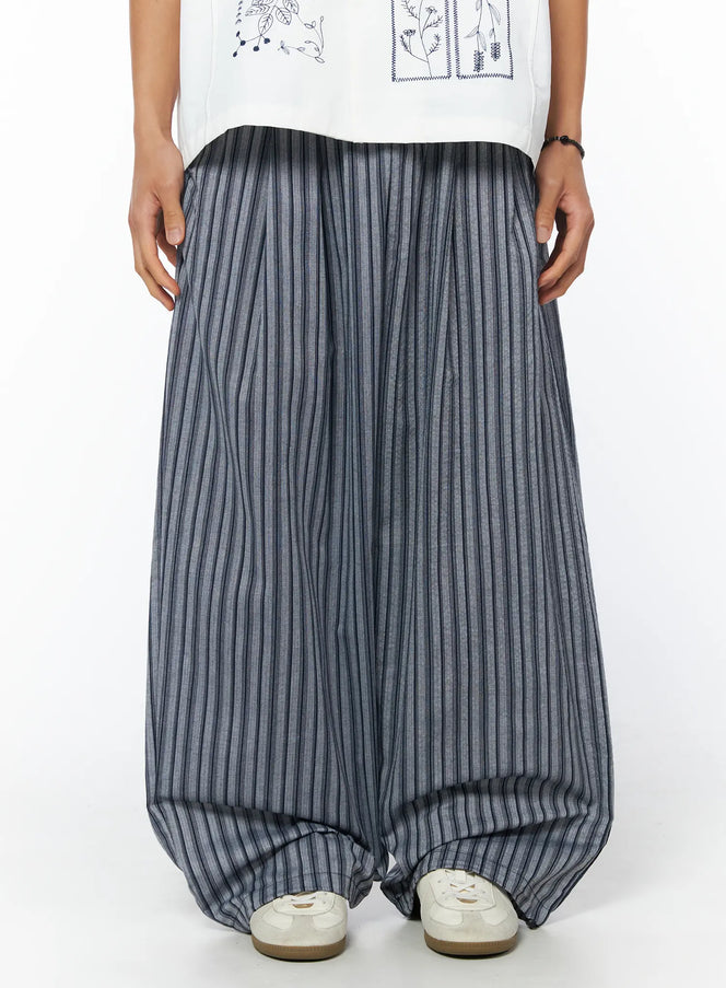 mens-striped-balloon-fit-pants-iu503 / Dark blue