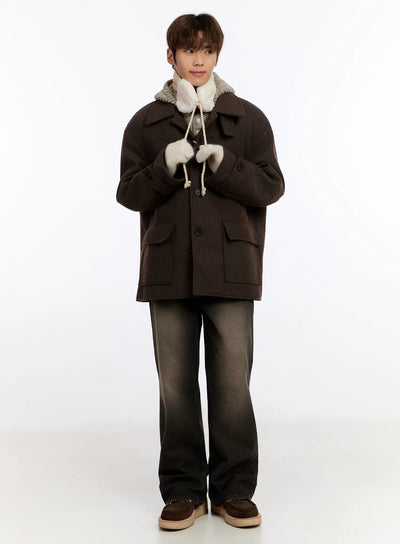 mens-classic-wool-overcoat-in528 / Dark brown