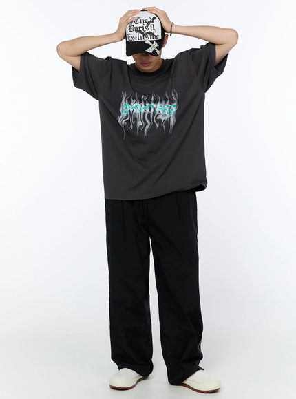 mens-graphic-oversized-tee-ia520 / Dark gray