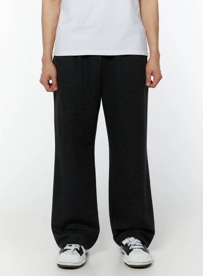 mens-basic-wide-leg-sweatpants-iu515 / Dark gray