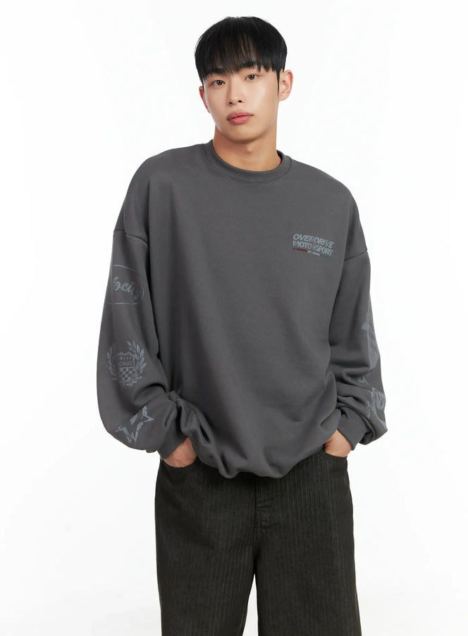 mens-oversized-graphic-sweatshirt-in518-1 / Dark gray