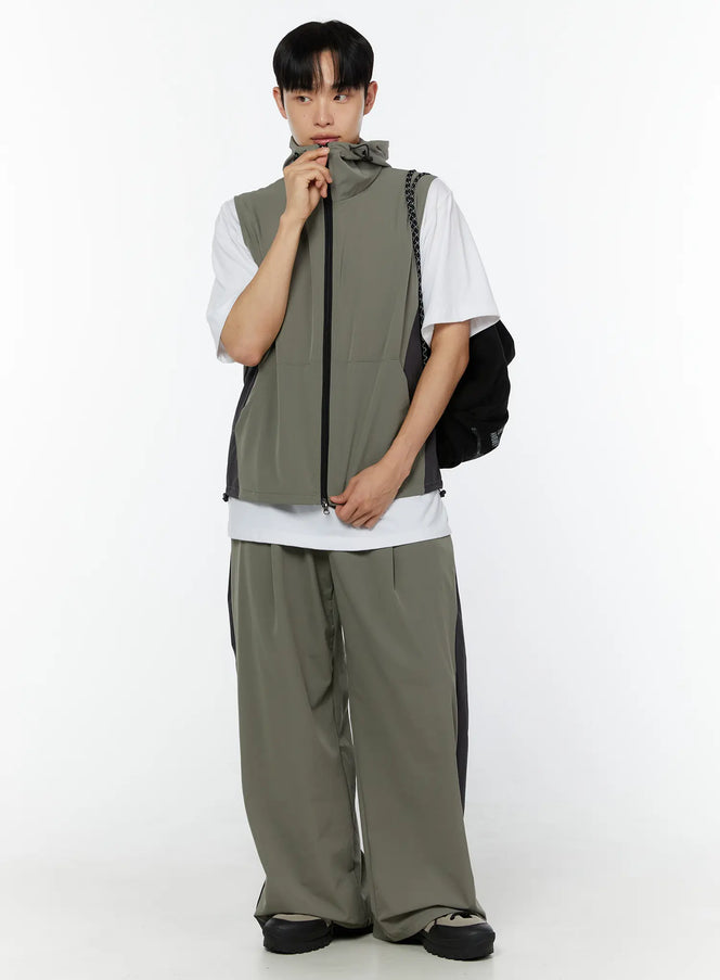 mens-versatile-hooded-vest-iu518 / Dark gray