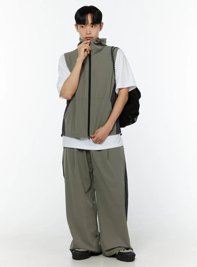 mens-versatile-hooded-vest-iu518 / Dark gray