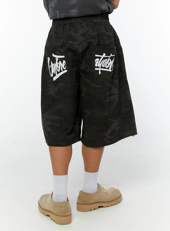 mens-camo-bermuda-shorts-dark-gray-iy513 / Dark gray