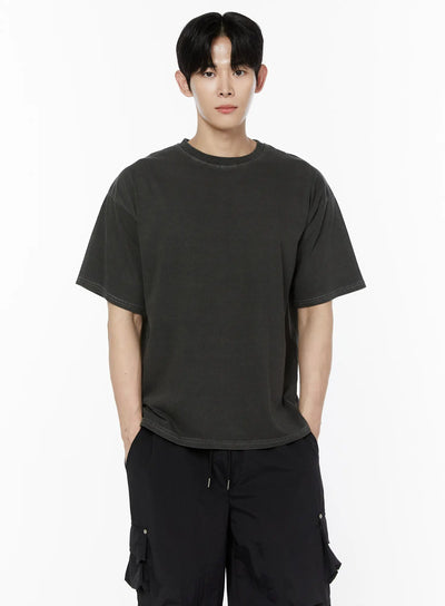 mens-casual-round-neck-t-shirt-ia527 / Dark gray
