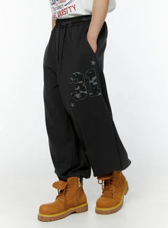 mens-camouflage-graphic-sweatpants-dark-gray-iu508 / Dark gray