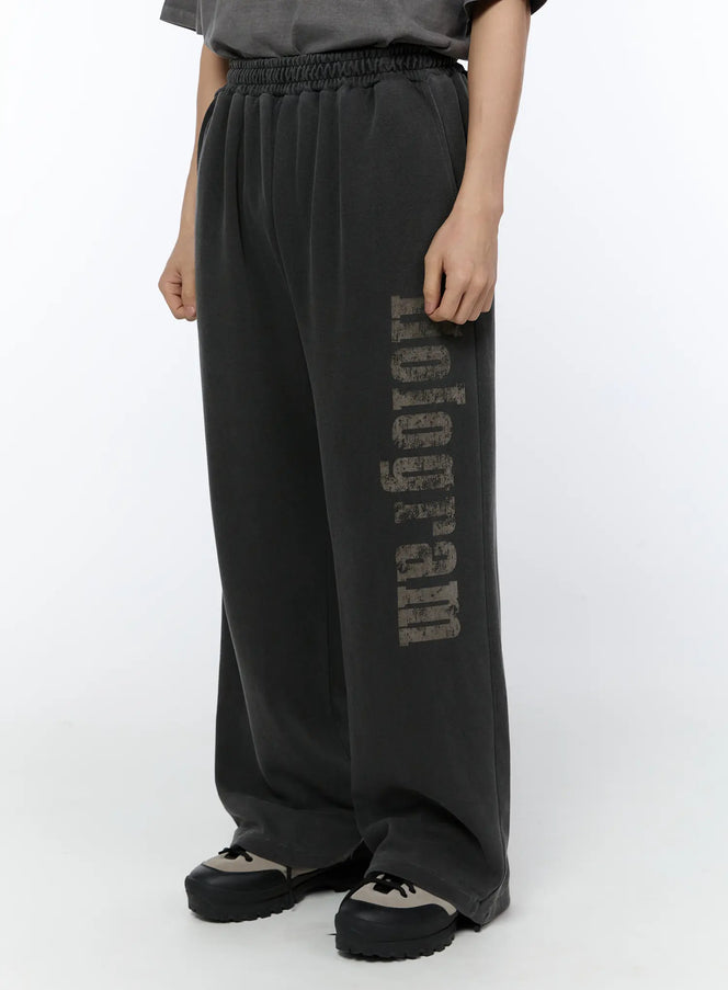 mens-graphic-print-sweatpants-ia520 / Dark gray