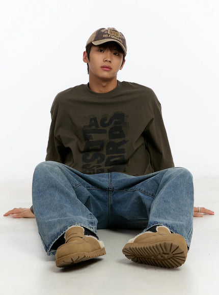 mens-graphic-print-long-sleeve-tee-im530 / Dark green