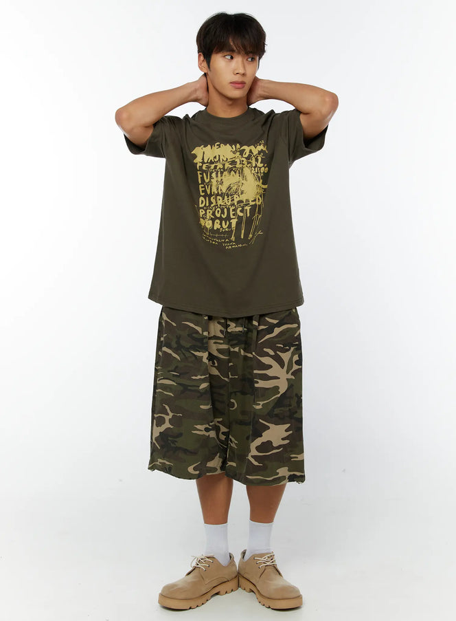 mens-graphic-print-tee-iy514 / Dark green