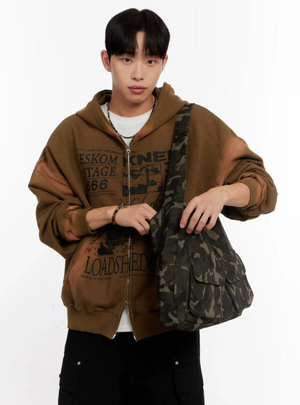 camo-shoulder-bag-with-utility-pockets-io-528 / Dark green