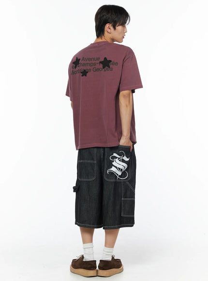 mens-pigment-back-graphic-tee-iu510 / Dark pink