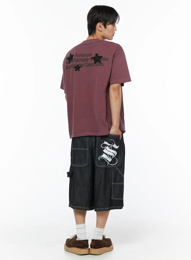 mens-pigment-back-graphic-tee-iu510 / Dark pink