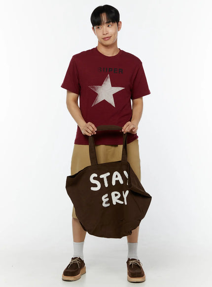mens-graphic-star-print-t-shirt-iu518 / Dark red