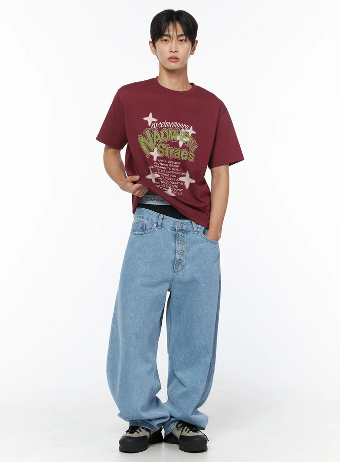mens-digital-star-graphic-tee-iu510 / Dark red