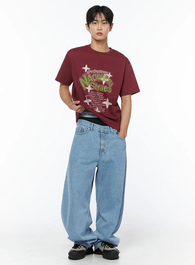mens-digital-star-graphic-tee-iu510 / Dark red