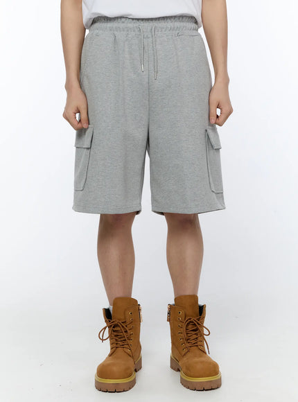 mens-cargo-sweat-shorts-ia517 / Gray