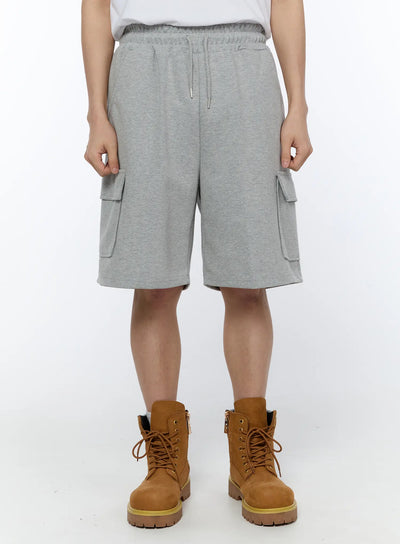 mens-cargo-sweat-shorts-ia517 / Gray