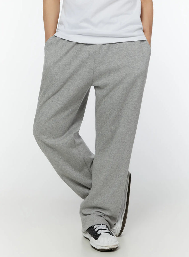 mens-elastic-waistband-sweatpants-iu515 / Gray