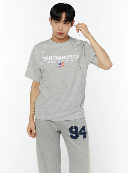 mens-graphic-round-neck-t-shirt-iu518 / Gray