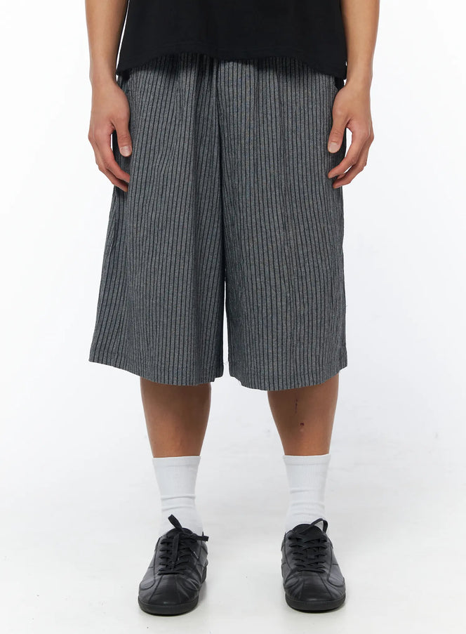 mens-gray-linen-bermuda-shorts-iu503 / Gray