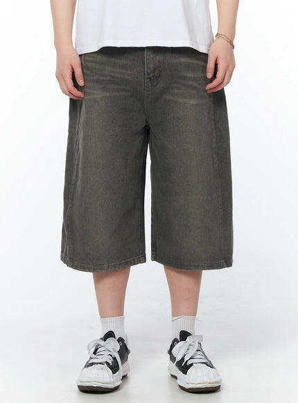 mens-side-pintuck-bermuda-shorts-iy519 / Gray