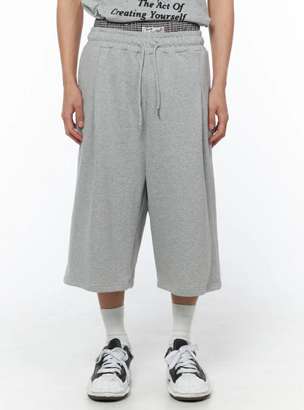 mens-sagging-bermuda-sweat-shorts-gray-iu510 / Gray