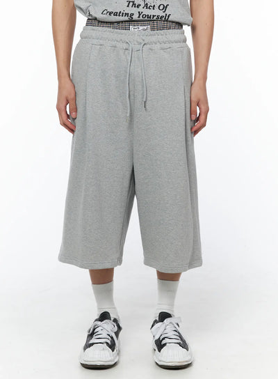 mens-sagging-bermuda-sweat-shorts-gray-iu510 / Gray